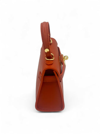 DOPPIASE Borsetta in Vera Pelle Saffiano Made in Italy fatta a mano 21x14x8cm