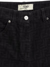 Fendi Jeans Nero Logo Jacquard da donna