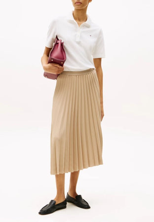 Tommy Hilfiger GONNA FLUID PLEATED PULL ON MIDI SKIRT da donna