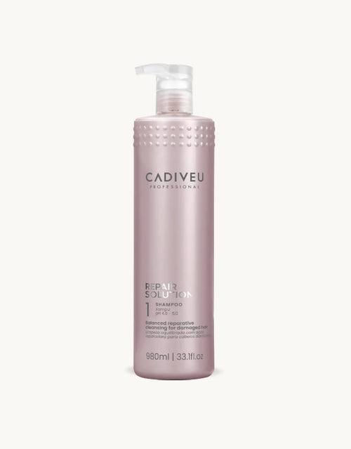 Cadiveu Repair solution 1 shampoo 980 ml, deterge delicatamente i capelli danneggiati e li prepara al trattamento repair solution.
