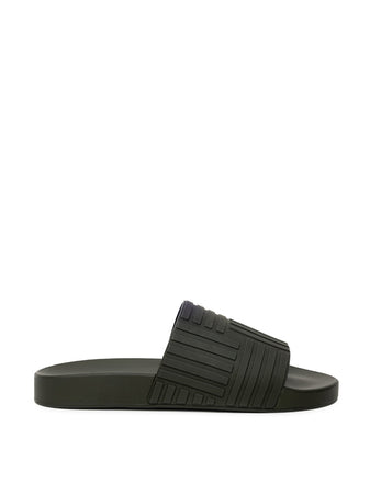 Bottega Veneta Sliders Carpet in Gomma Nera da uomo