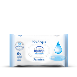 DERMACOTONE Water 99% Acqua Purissima - Salviettine Delicate Detergenti - alta qualità - per pelli sensibili - dermatologicamente testato - 12 pacchi da 60 salviettine - 720 salviettine