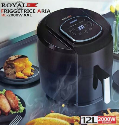 Royal friggitrice ad aria 12 litri per cucinare senza olio con display lcd touch digitale