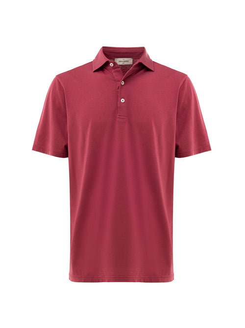Gran Sasso Polo Classica Rosso Ciliegia in Cotone Organico da uomo