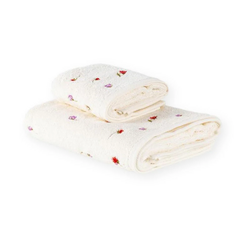 Zucchi Set spugna viso + ospite con ricamo 100% cotone Ginny 2410S14