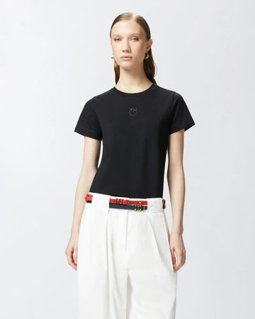 Pinko BUSSOLOTTO T-SHIRT JERSEY LOGO 25 da donna