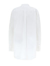 Gucci Blusa in Popeline di Cotone Bianco con Decorazioni in Cristalli da donna