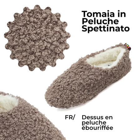 Le Pelosone Ciabatte Donna Invernali Da Casa Babbucce in Peluche Spettinato Pantofole Chiuse Suola per Parquet