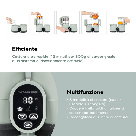 Robot da cucina multifunzionale in vetro Nutribaby Glass Babymoov