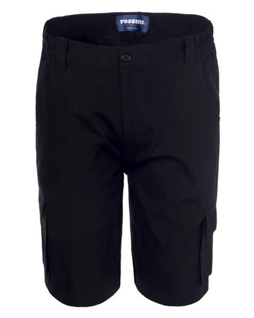 Bermuda California Nero Pantaloncino da Lavoro con Tasconi Leggero