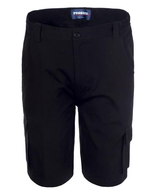 Bermuda California Nero Pantaloncino da Lavoro con Tasconi Leggero