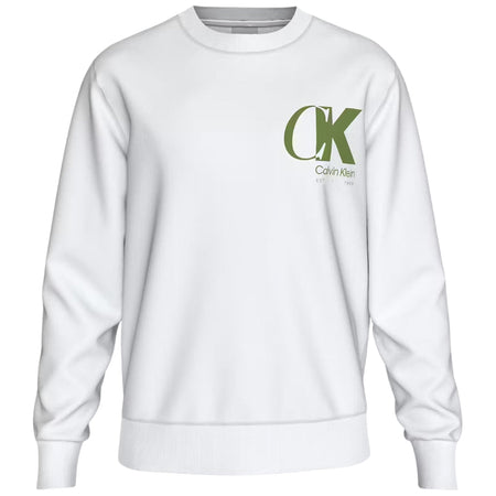 Calvin Klein felpa bianca logo sul petto LV04LD243GYAF