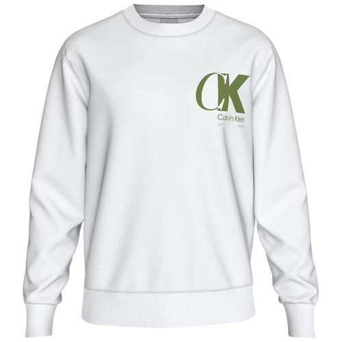 Calvin Klein felpa bianca logo sul petto LV04LD243GYAF
