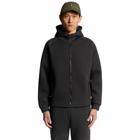 Lyle & Scott felpa nera a giubbino in neoprene ML2516V-Z865