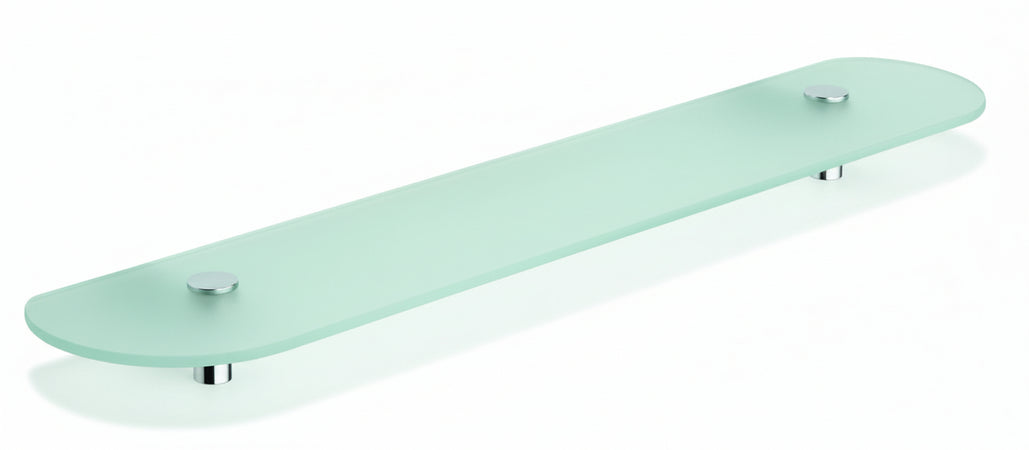 METAFORM - MENSOLA IN VETRO SATINATO OPACO CON SUPPORTO IN CROMO "ENJOY A04"