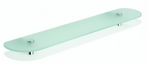 METAFORM - MENSOLA IN VETRO SATINATO OPACO CON SUPPORTO IN CROMO ENJOY A04