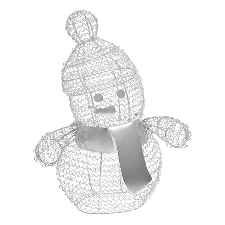 Pupazzo di Neve in metallo a batteria per Interni h 33 cm