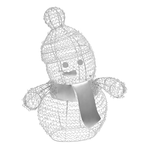 Pupazzo di Neve in metallo a batteria per Interni h 33 cm