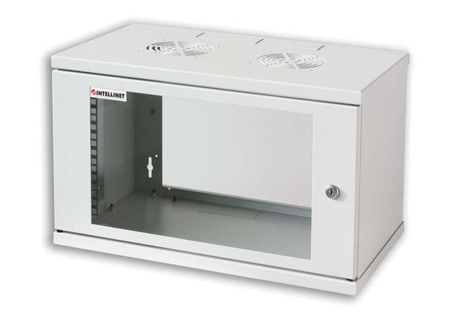 Armadio Rack 19'' a muro 10 unità prof. 400 Grigio Assemblato