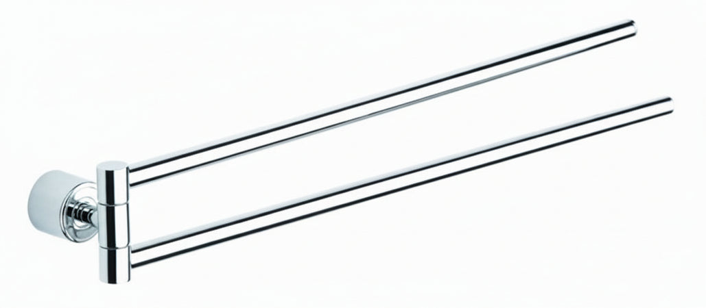 METAFORM - PORTA ASCIUGAMANO A DOPPIO BINARIO CON SNODO "ENJOY A08" - ACCIAIO CROMATO