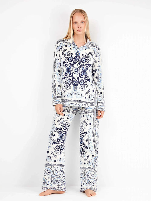 Pigiama Donna Gisela 2/20317S – Set Paisley in Pile Elasticizzato