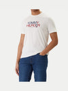 Tommy Hilfiger T-shirt uomo in cotone bianca con logo frontale regular fit