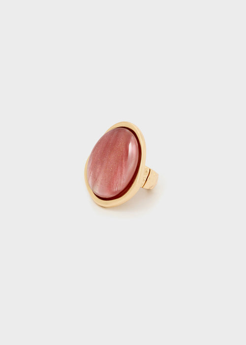 Anello chiara over in resina rosa