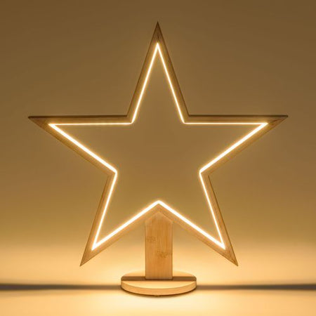 Decorazione luminosa stella natale 55 cm con base strip led multicolor per addobbi natalizi