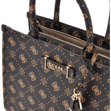 Guess borsa a mano marrone SILIA 4G logo peony HWGP9890220ESL