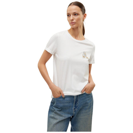 Vero Moda t-shirt bianca con stampa oro glitter art. Villa 10324551 T-shirt Vero Moda