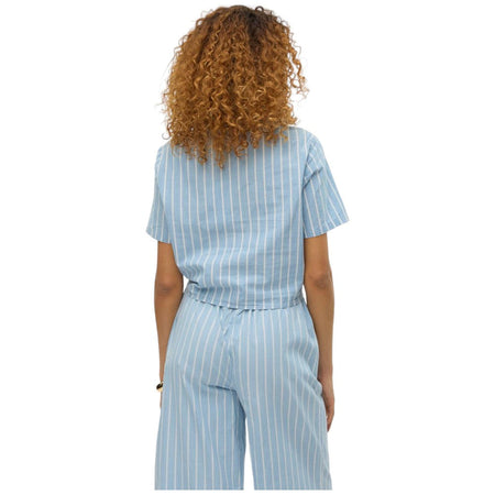 Vero Moda camicia celeste a righe Leonie 10309722 Camicie Vero Moda