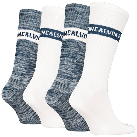Calvin Klein uomo pack 4 calze bianco blu 701235983003801