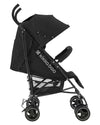 KIKKABOO Passeggino BEETLE - Passeggino da viaggio omologato fino a 22 kg - Pieghevole, Leggero, Compatto, colore NERO - telaio in alluminio, Chiusura Compatta, Schienale Reclinabile e Regolabile, Poggiagambe