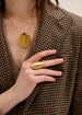 Anello oversize rigato oro