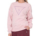 Guess felpa rosa logo triangolo glitter W5BQ11KC8I1G66B