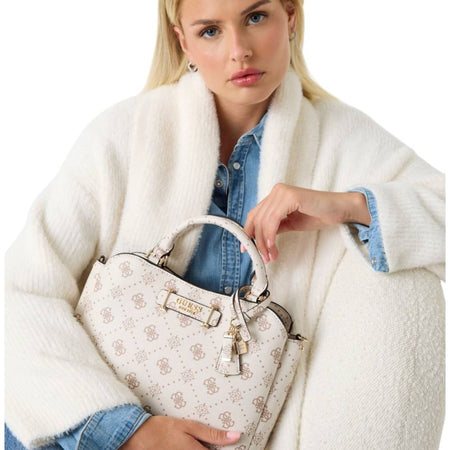 Guess borsa a mano crema Silia 4G logo peony HWGP9890060VNO
