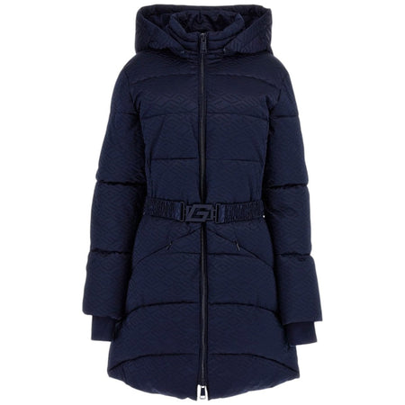 Guess piumino puffer blu con logo all over W4BL58 WGL72 FB7K Giubbini Guess