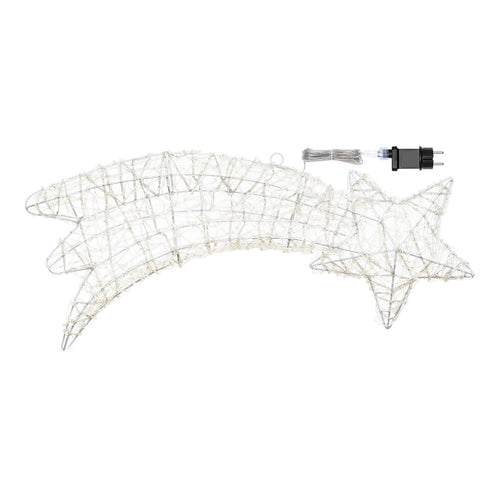 Stella cometa 75 cm 2D, con gocce led bianco per addobbi e decorazioni natalizie