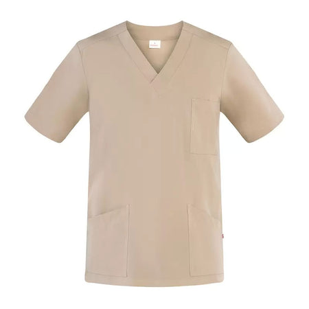 Casacca Flavio Beige Casacca Infermiere Medicale Collo a V No Stiro Microfibra Superleggera
