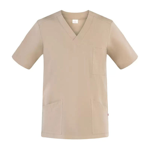 Casacca Flavio Beige Casacca Infermiere Medicale Collo a V No Stiro Microfibra Superleggera