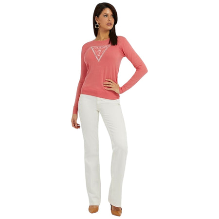Guess maglioncino rosa Logo triangolo W3YR46 Z2NQ2
