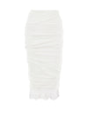 Tom Ford Gonna Drappeggiata Bianca con Dettaglio in Pizzo da donna