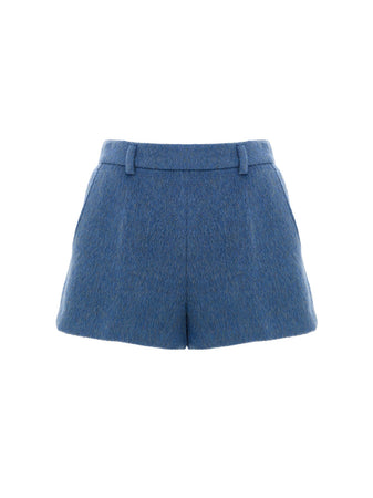Gucci Pantaloncini Shorts Misto Mohair in Blu Avio da donna