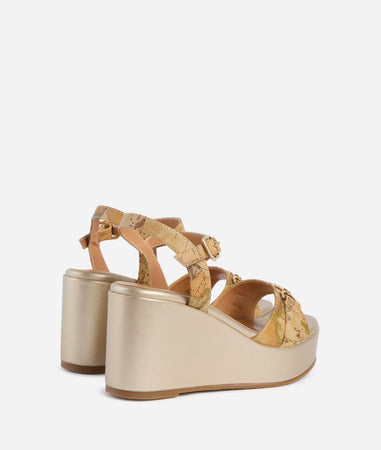 Alviero Martini 1° Classe Donna Sandali in eco nappa con zeppa laminata