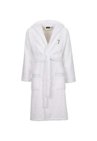 Trussardi Home Accappatoio con Cappuccio in Puro Cotone Ribbon S100