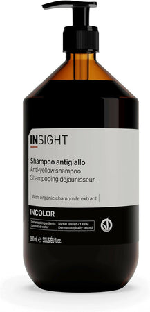 Insight incolor anti-yellow shampoo 900 ml, shampoo antigiallo per ravvivare i riflessi freddi nei capelli biondi o grigi.