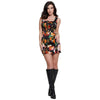 Guess abito a tubino nero fiori Alivia W4RK11 WEFC2 Vestiti Guess