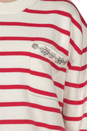 Semi-Couture Semi Couture - Maglia - 450811 - Panna/Rosso da donna