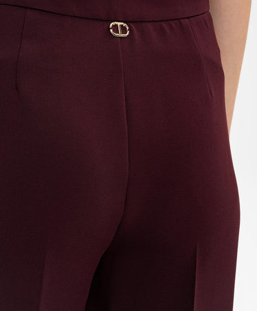 Twinset Pantaloni Donna in Tessuto Crêpe – Linea Ampia Elegante