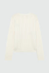 Roy Roger’s Pullover donna in lana e cashmere bianco con lavorazione cable